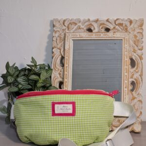 Sac banane vichy vert