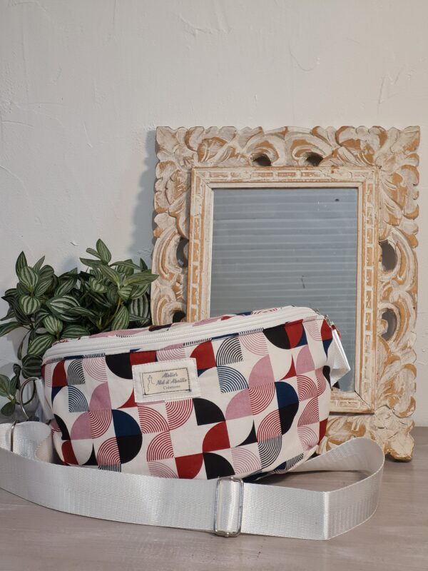 Sac banane, tissu géométrique