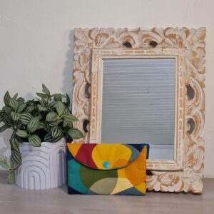 Pochette carte, tissu multicolore