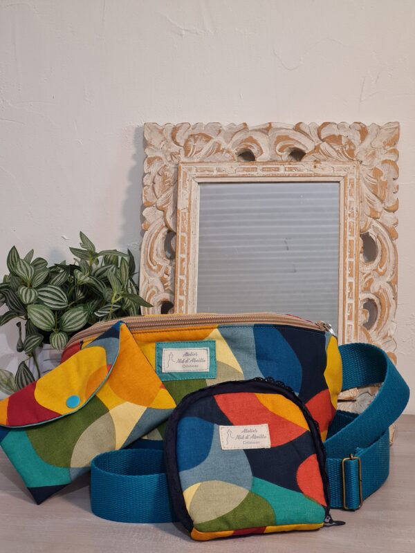 Pochette carte, tissu multicolore – Image 3