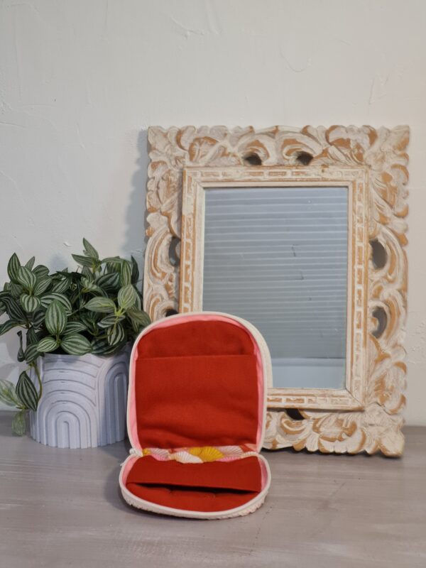 Pochette carrée tissu ombrelles, fermeture dentelle – Image 2