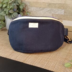 Sac banane, toile coton marine
