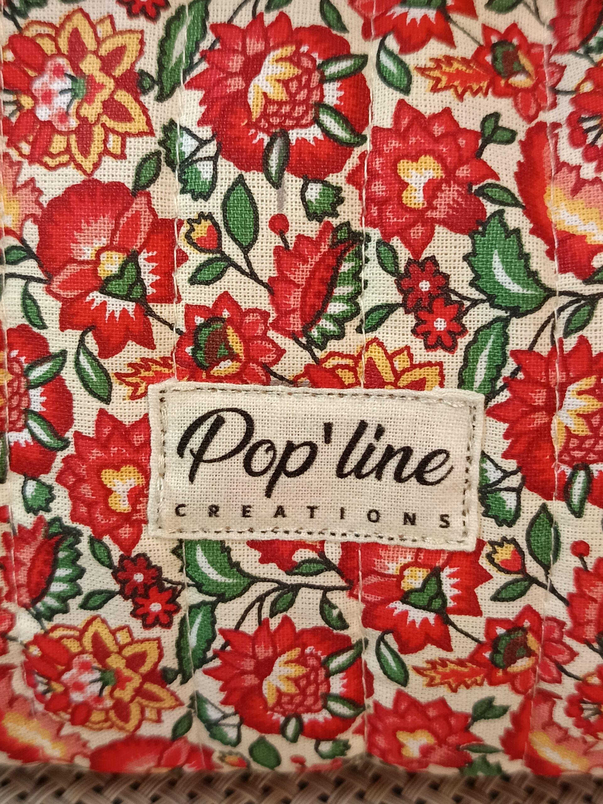 Trousse de toilette en coton petites fleurs oranges – Image 2