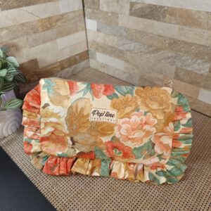 Trousse Froufrou fleuri vintage, volant vintage
