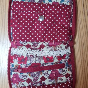 Trousse à bijoux pocket, toile bordeaux