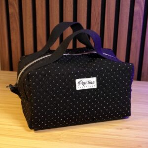 Trousse de toilette noire à paillettes