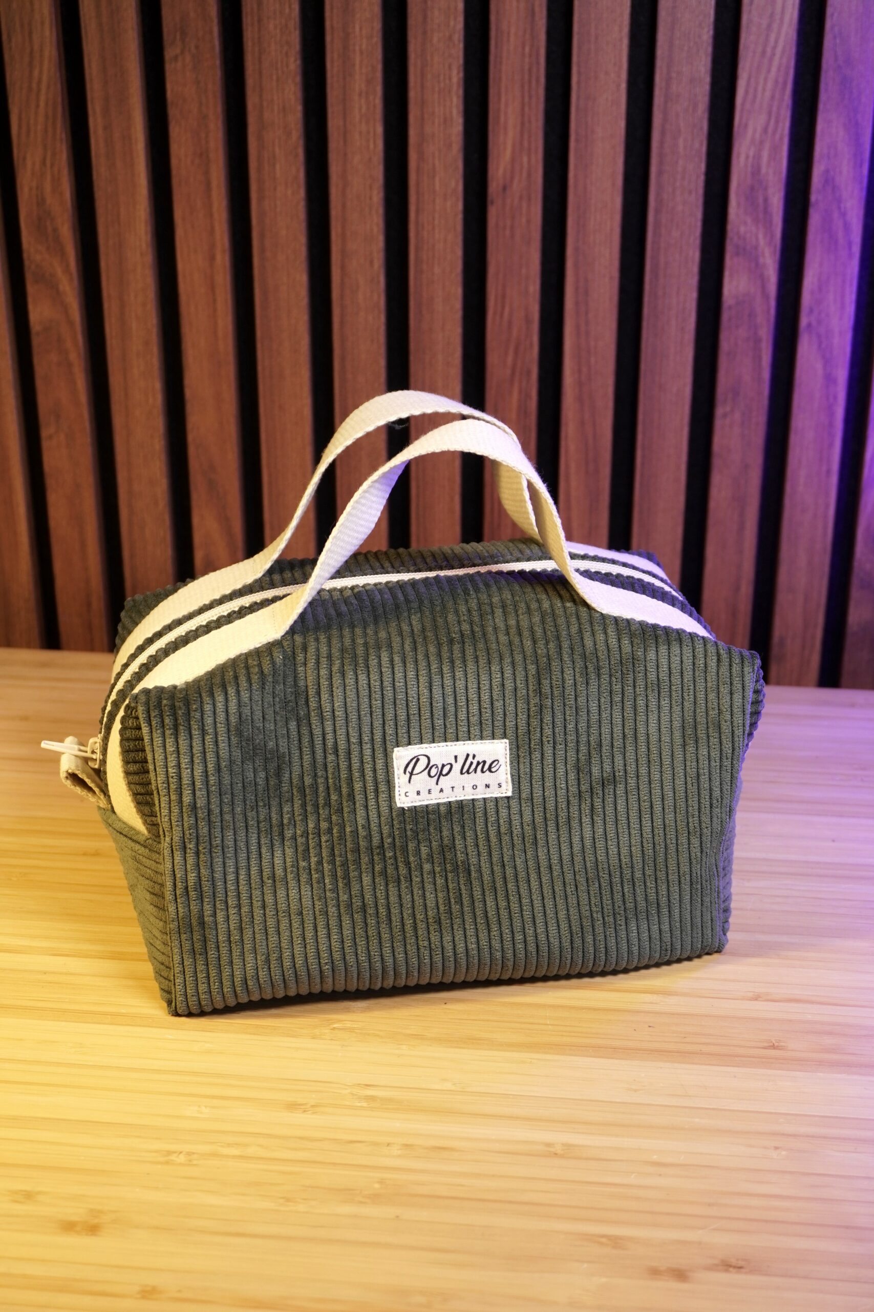 Trousse de toilette velours vert